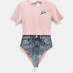 Bañador estampado de manga corta