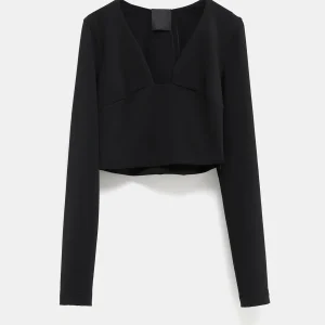 Top corto de manga larga