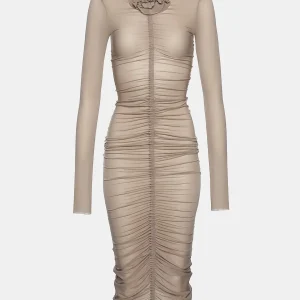 Vestido midi drapeado