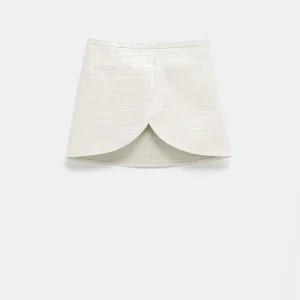 Minifalda Ellipse de piel con textura de cocodrilo