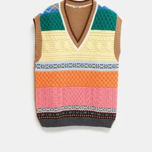 Chaleco en tejido patchwork