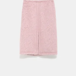 Falda midi efecto pelo