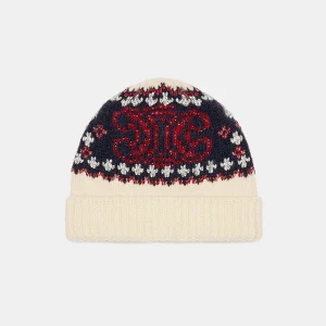 Gorro bordado en lana Fair Isle