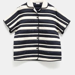 Camisa acolchada de manga corta a rayas