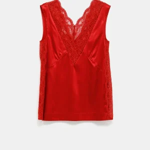 Top de encaje y seda