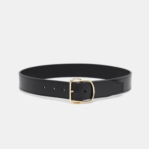 Cinturón de piel con hebilla Swirl