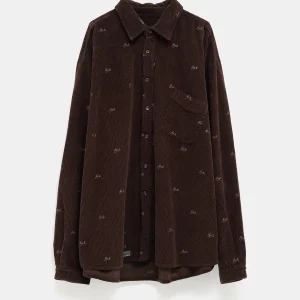 Sobrecamisa unisex de pana bordada