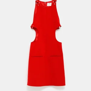 Vestido mini con hebillas y aberturas