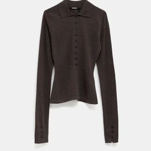 Polo Merino de manga larga para mujer