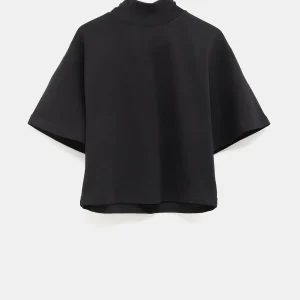 Camiseta de canalé con cuello alto