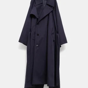 Gabardina de cuello drapeado