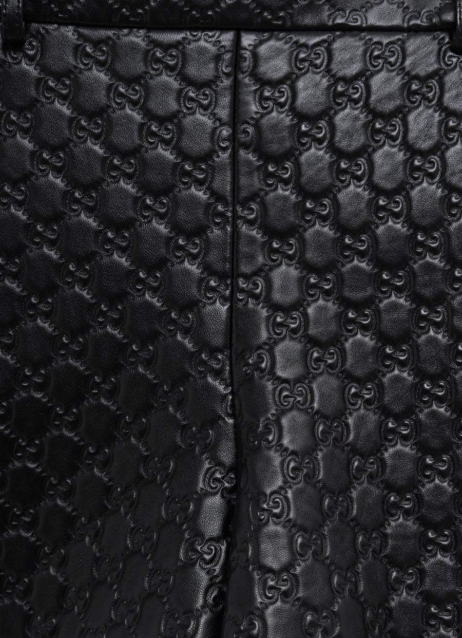 Short de piel con GG para mujer - Imagen 3