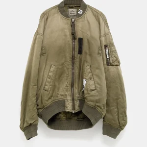 Chaqueta de aviador envejecida para hombre