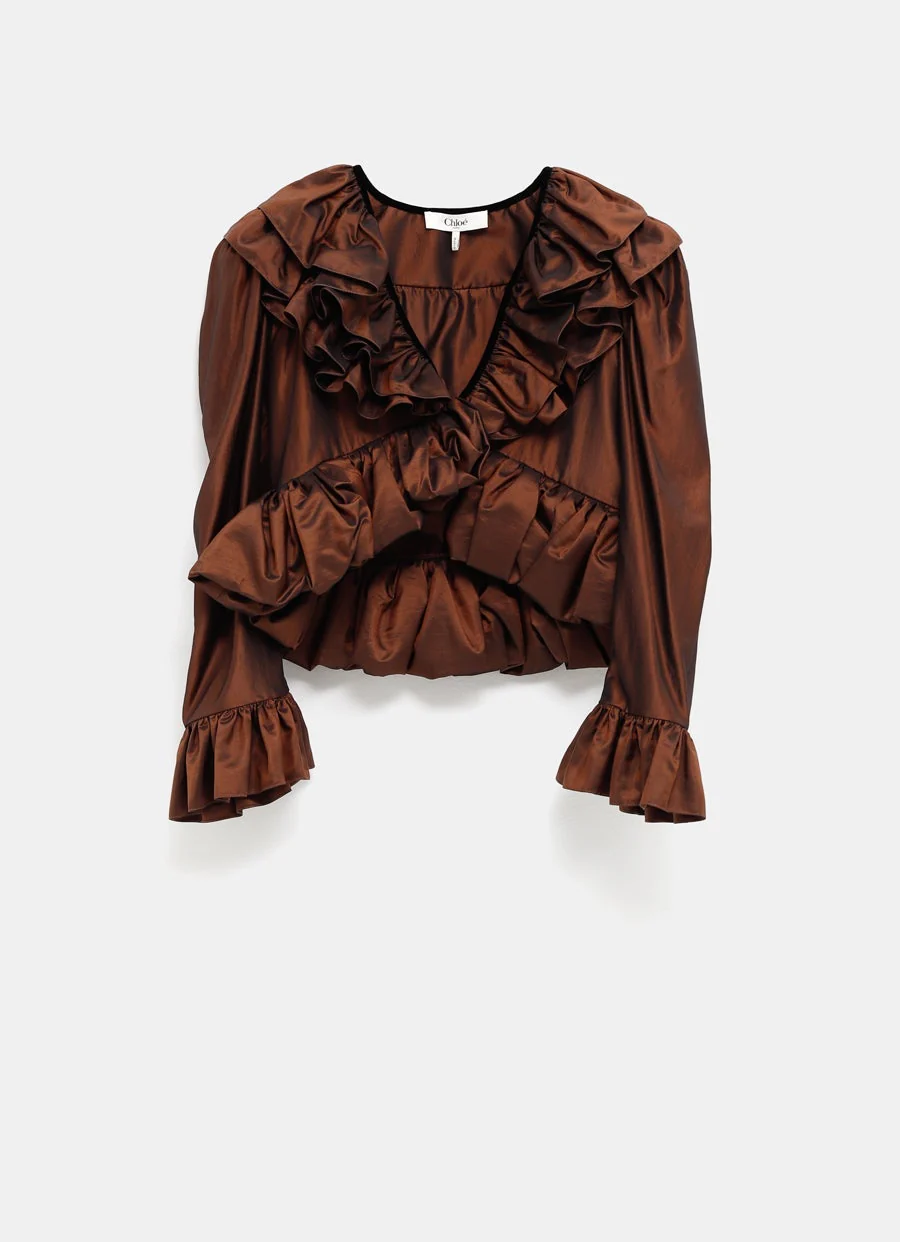 Top corto con volantes