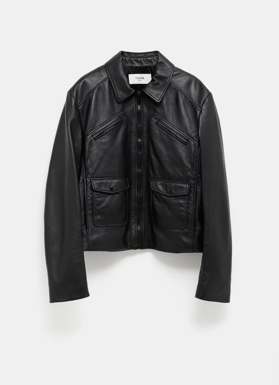 Cazadora de piel de cordero para hombre