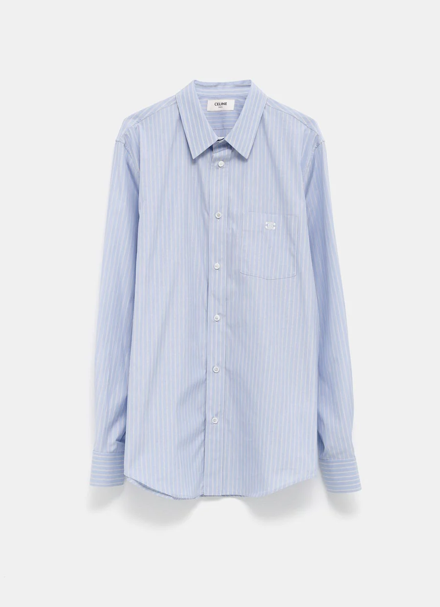 Camisa holgada a rayas para hombre