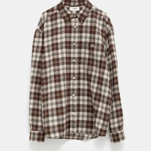 Camisa de lana a cuadros para hombre