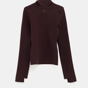 Jersey interlock de cuello alto