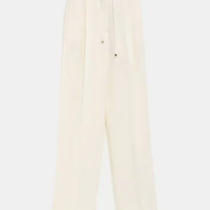 Pantalones de gabardina de lana para mujer