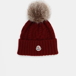Gorro de lana con pompón para mujer