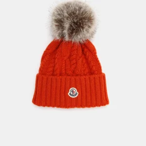 Gorro de lana con pompón para mujer