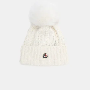 Gorro de lana con pompón para mujer