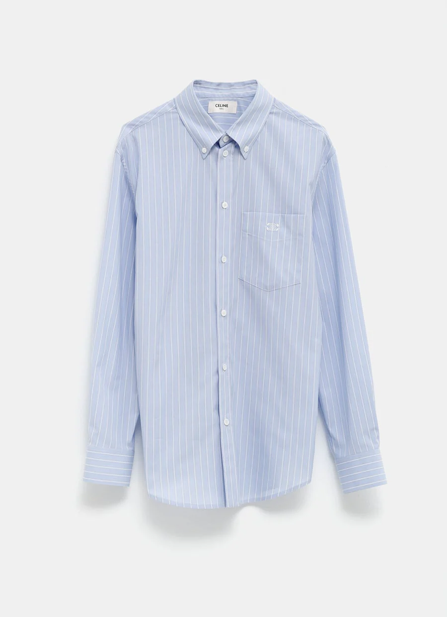 Camisa relajada a rayas para mujer