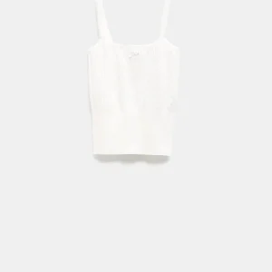 Top de tirantes en punto calado para mujer