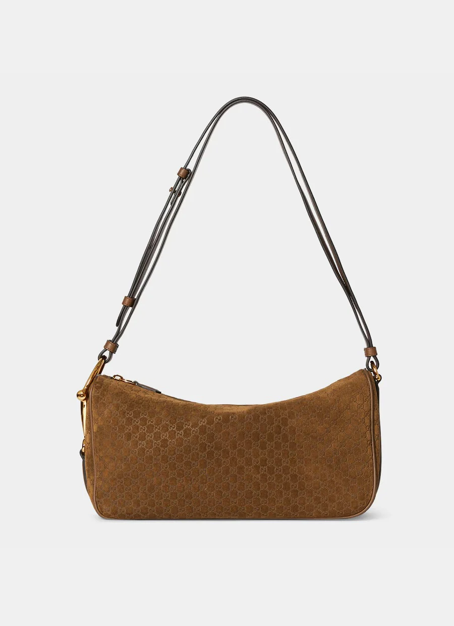 Bolso de hombro Half Horsebit mediano