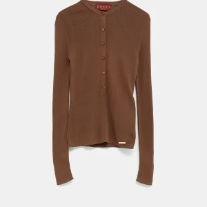 Cárdigan acanalado fino para mujer