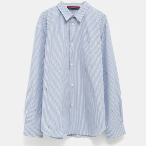 Camisa de algodón a rayas para hombre