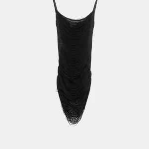 Vestido mini de flecos metalizados