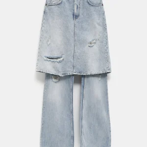 Falda-pantalón vaquero para mujer