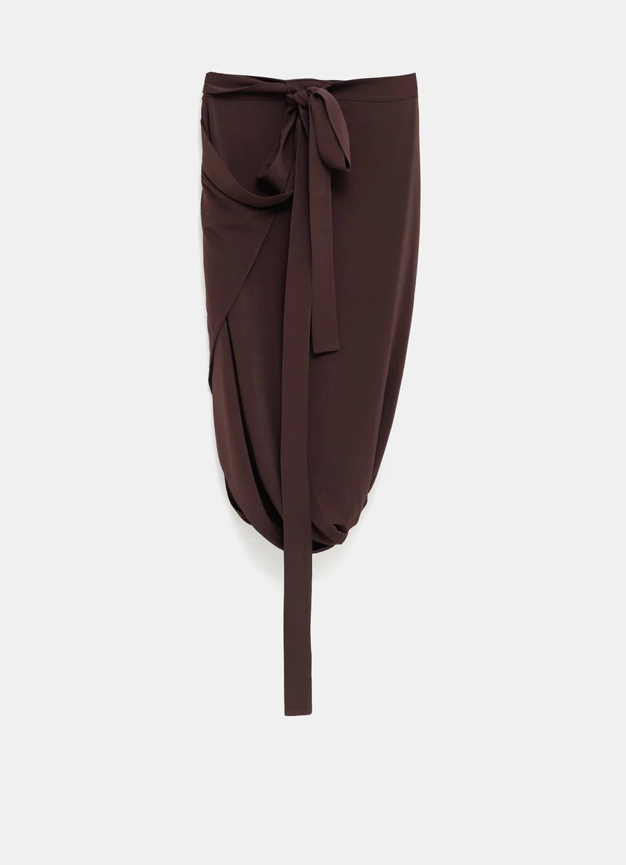 Falda de viscosa drapeada