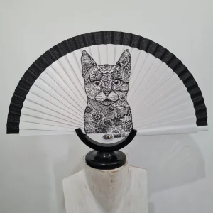 Abanico MH-1364 Gato blanco y negro