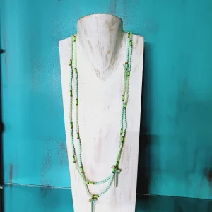 Collar de Cristales y Mostacilla Verde BCN030