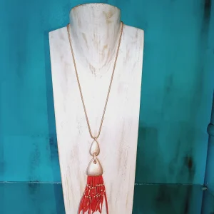 Collar con dije acero y gamusa BCN067