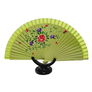 Abanico HX-1055-4 Pintado a mano Verde
