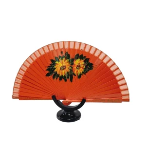 Abanico J11-732-8 Pintado a mano-Naranja