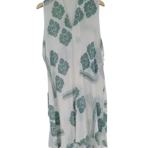 Vestido corto blanco estampado turquesa 32313