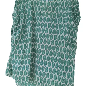 BLUSA DE PLUMAS VERDE HOJA 24113