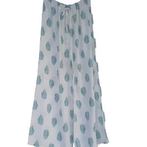 Pantalón blanco estampado turqueza 8008