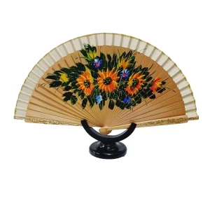 Abanico J11-732-1 Pintado a mano-Café