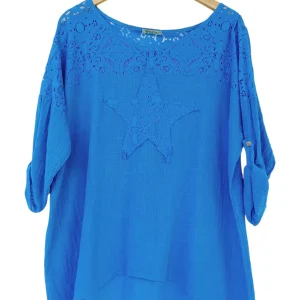 Blusa  lino manga larga 80502