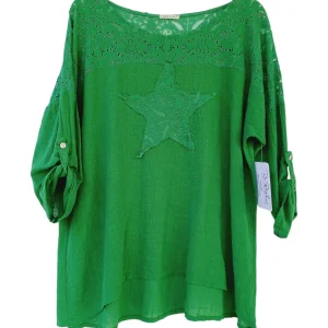 Blusa  lino manga larga 80502