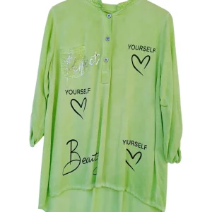 Blusa algodón lentejuela manga larga