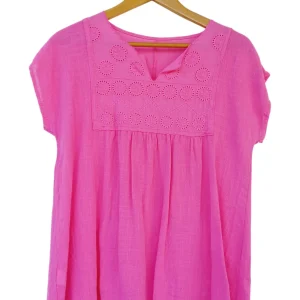 Blusa  lino troquelada peto 9385