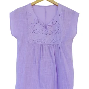 Blusa  lino troquelada peto 9385