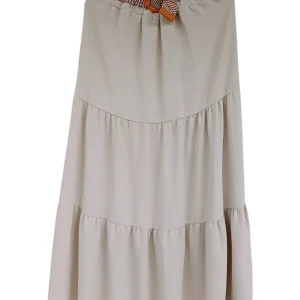 Falda blanca larga cinturón 5097