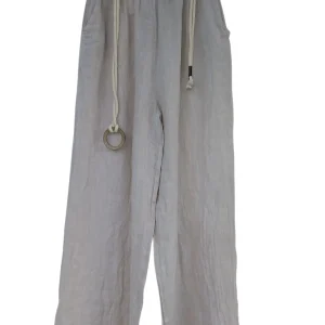 Pantalón lino cinturón 7022